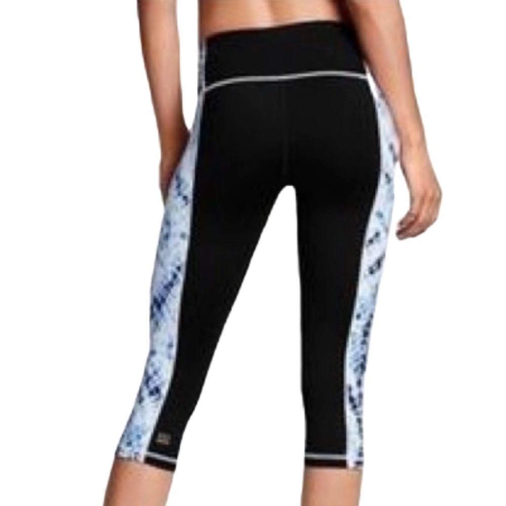 VS SPORT Blue/White Tie-Dye & Black Knockout Crop